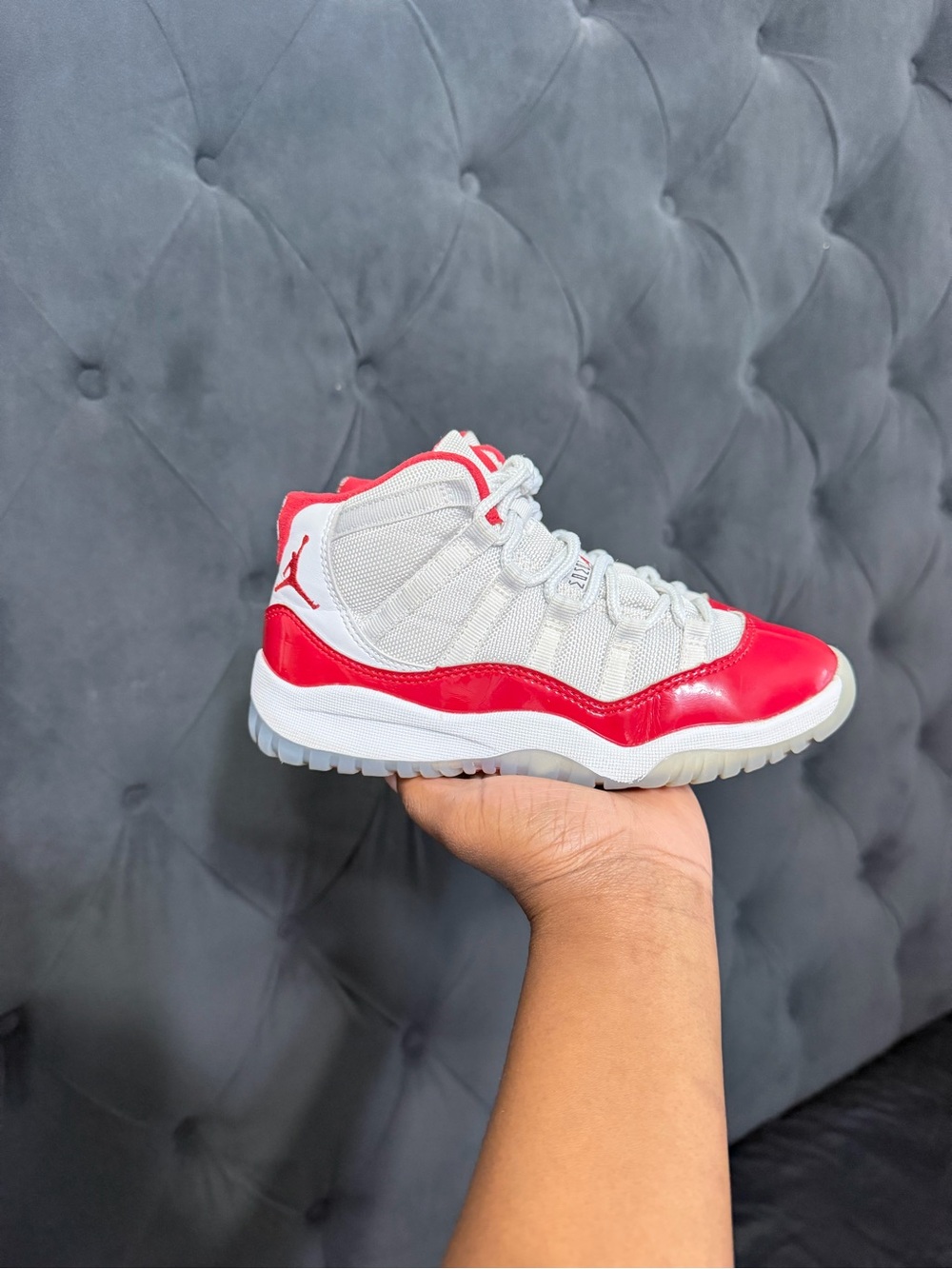 Jordan Kids Retro 11 Cherry Sneakers - White/Red